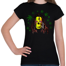 PRINTFASHION rasta skull - Női póló - Fekete női póló