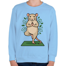 PRINTFASHION Rat yoga - Gyerek pulóver - Világoskék gyerek pulóver, kardigán