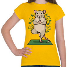 PRINTFASHION Rat yoga - Női póló - Sárga