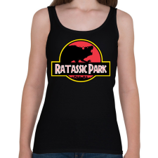 PRINTFASHION Ratassic Park - Női atléta - Fekete női trikó