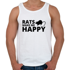 PRINTFASHION Rats make me happy - Férfi atléta - Fehér atléta, trikó