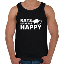 PRINTFASHION Rats make me happy - Férfi atléta - Fekete atléta, trikó