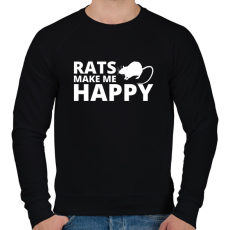 PRINTFASHION Rats make me happy - Férfi pulóver - Fekete