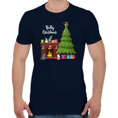 PRINTFASHION Ratty Christmas - Férfi póló - Sötétkék