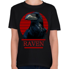PRINTFASHION Raven - Gyerek póló - Fekete