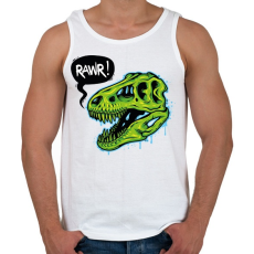 PRINTFASHION Rawr - Dinoszaurusz koponya - Férfi atléta - Fehér