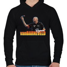 PRINTFASHION Raymond van Barneveld - Férfi kapucnis pulóver - Fekete férfi pulóver, kardigán