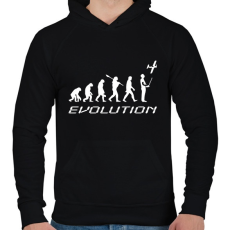 PRINTFASHION RC Evolúció fehér - Férfi kapucnis pulóver - Fekete