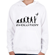 PRINTFASHION RC-Evolúció fekete - Gyerek kapucnis pulóver - Fehér gyerek pulóver, kardigán