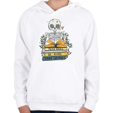 PRINTFASHION Read books Be kind Stay weird - Gyerek kapucnis pulóver - Fehér gyerek pulóver, kardigán