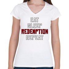 PRINTFASHION Read Dead Redemption  - Női V-nyakú póló - Fehér női póló