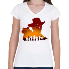 PRINTFASHION Read Dead Redemption - Női V-nyakú póló - Fehér