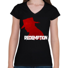 PRINTFASHION Read Dead Redemption - Női V-nyakú póló - Fekete