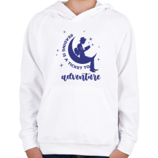 PRINTFASHION Reading is a ticket to adventure - Gyerek kapucnis pulóver - Fehér gyerek pulóver, kardigán