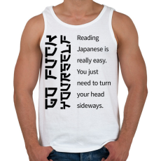 PRINTFASHION Reading Japanese is really easy  - Férfi atléta - Fehér