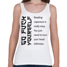PRINTFASHION Reading Japanese is really easy  - Női atléta - Fehér női trikó