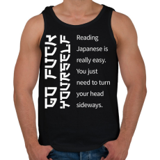 PRINTFASHION Reading Japanese is really easy - white - Férfi atléta - Fekete