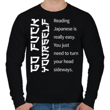 PRINTFASHION Reading Japanese is really easy - white - Férfi pulóver - Fekete férfi pulóver, kardigán