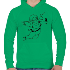 PRINTFASHION Real Cupido - Férfi kapucnis pulóver - Zöld férfi pulóver, kardigán