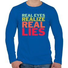PRINTFASHION Real Eyes Realize Real Lies - Férfi hosszú ujjú póló - Királykék férfi póló