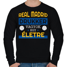 PRINTFASHION Real Madrid drukker - Férfi pulóver - Fekete férfi pulóver, kardigán