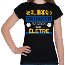 PRINTFASHION Real Madrid drukker - Női póló - Fekete női póló