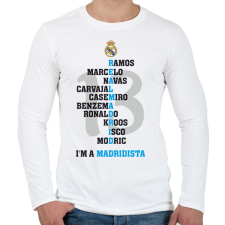 PRINTFASHION Real madrid - Férfi hosszú ujjú póló - Fehér férfi póló