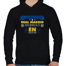 PRINTFASHION Real Madrid szurkoló - Férfi kapucnis pulóver - Fekete