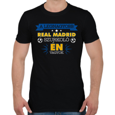 PRINTFASHION Real Madrid szurkoló - Férfi póló - Fekete férfi póló