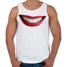 PRINTFASHION Real smile - Férfi atléta - Fehér atléta, trikó