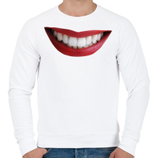 PRINTFASHION Real smile - Férfi pulóver - Fehér férfi pulóver, kardigán