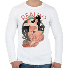 PRINTFASHION Really? -Alfons Mucha - Férfi hosszú ujjú póló - Fehér férfi póló