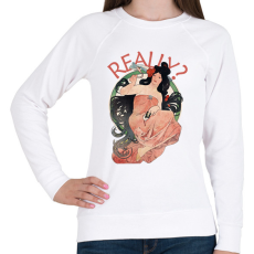 PRINTFASHION Really? -Alfons Mucha - Női pulóver - Fehér