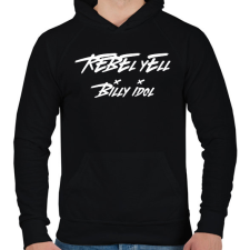 PRINTFASHION REBEL YELL 2 - Férfi kapucnis pulóver - Fekete férfi pulóver, kardigán