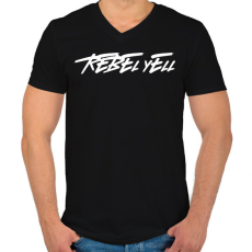PRINTFASHION REBEL YELL - Férfi V-nyakú póló - Fekete