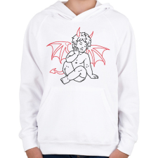 PRINTFASHION red&black 2 - Gyerek kapucnis pulóver - Fehér gyerek pulóver, kardigán