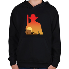 PRINTFASHION Red dead redemption - Gyerek kapucnis pulóver - Fekete gyerek pulóver, kardigán