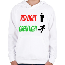 PRINTFASHION Red light - Green light - Gyerek kapucnis pulóver - Fehér gyerek pulóver, kardigán