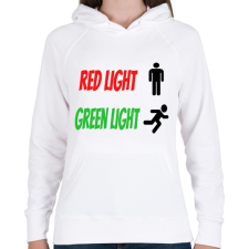 PRINTFASHION Red light - Green light - Női kapucnis pulóver - Fehér női pulóver, kardigán