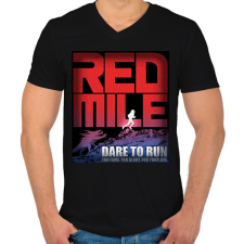 PRINTFASHION Red Mile - Férfi V-nyakú póló - Fekete férfi póló