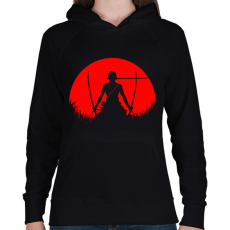 PRINTFASHION Red Moon Zoro - Női kapucnis pulóver - Fekete