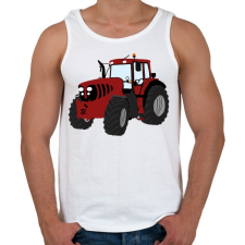 PRINTFASHION Red traktor - Férfi atléta - Fehér atléta, trikó