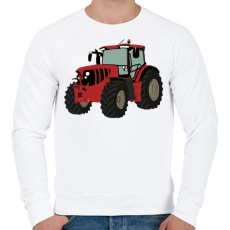 PRINTFASHION Red traktor - Férfi pulóver - Fehér