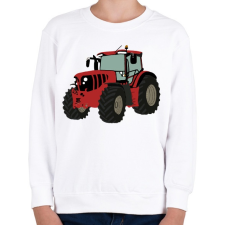 PRINTFASHION Red traktor - Gyerek pulóver - Fehér gyerek pulóver, kardigán