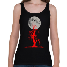 PRINTFASHION red tree and moon - Női atléta - Fekete női trikó
