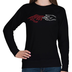 PRINTFASHION red&white 3 - Női pulóver - Fekete