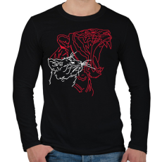 PRINTFASHION red&white 6 - Férfi hosszú ujjú póló - Fekete