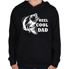 PRINTFASHION Reel Cool Dad  - Gyerek kapucnis pulóver - Fekete