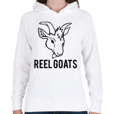 PRINTFASHION Reel Goats - Női kapucnis pulóver - Fehér női pulóver, kardigán