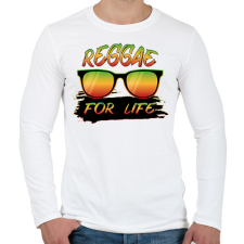 PRINTFASHION Reggae for life - Férfi hosszú ujjú póló - Fehér férfi póló